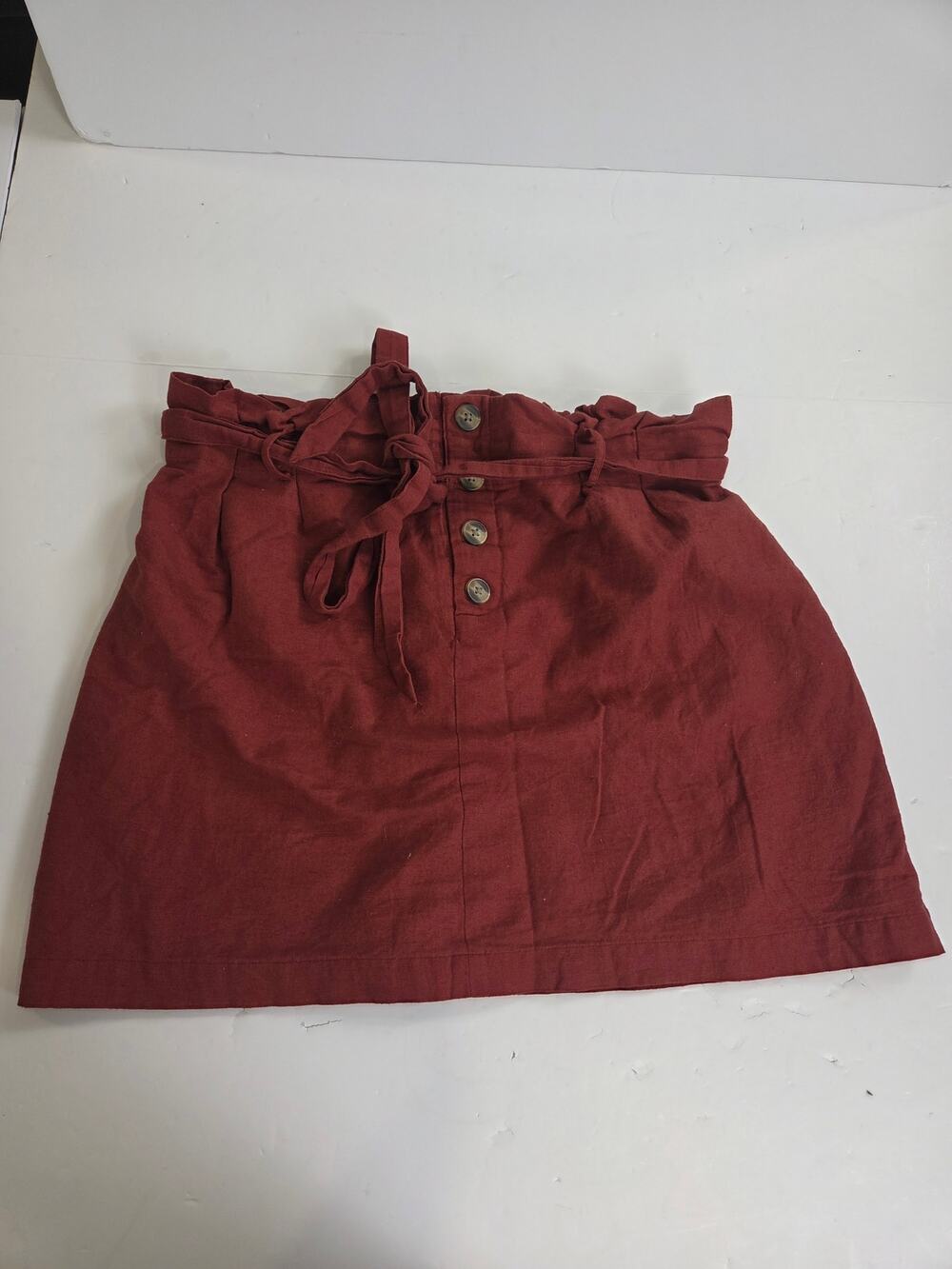 American Eagle Womens Brick Red A Line Linen Blend Lined Mini Skirt Size L